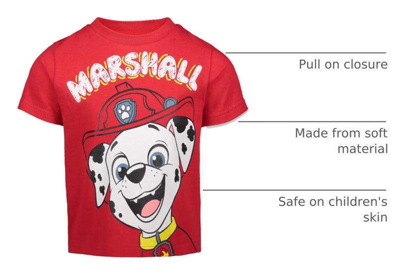 nickelodeon Paw Patrol Chase Marshall Rubble Rocky Toddler Boys 4 Pack T-Shirts Multicolor 5T - Image 4