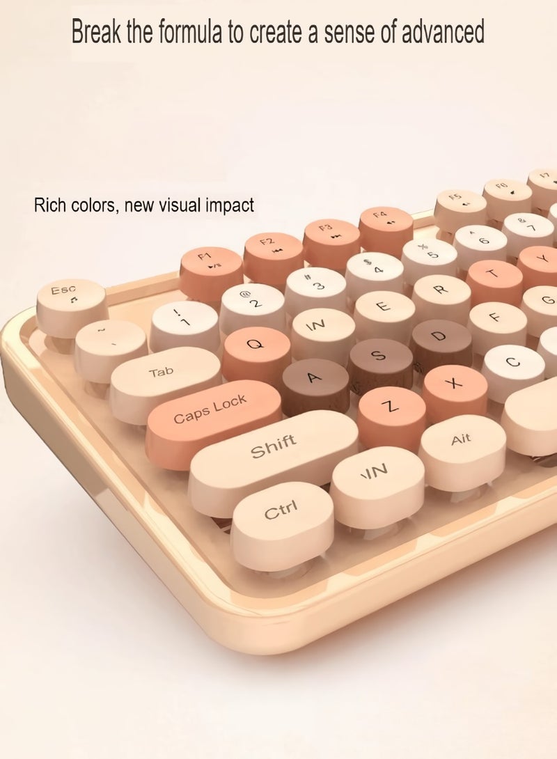 موفيفي مجموعة لوحة مفاتيح وماوس لاسلكية كاملة الحجم 2.4 جيجاهرتز، لوحة مفاتيح وماوس لاسلكية ملونة للكمبيوتر، خفيفة الوزن وقابلة للحمل، لوحة مفاتيح صامتة مع ماوس، (لون وردي غامق مختلط) - Image 2