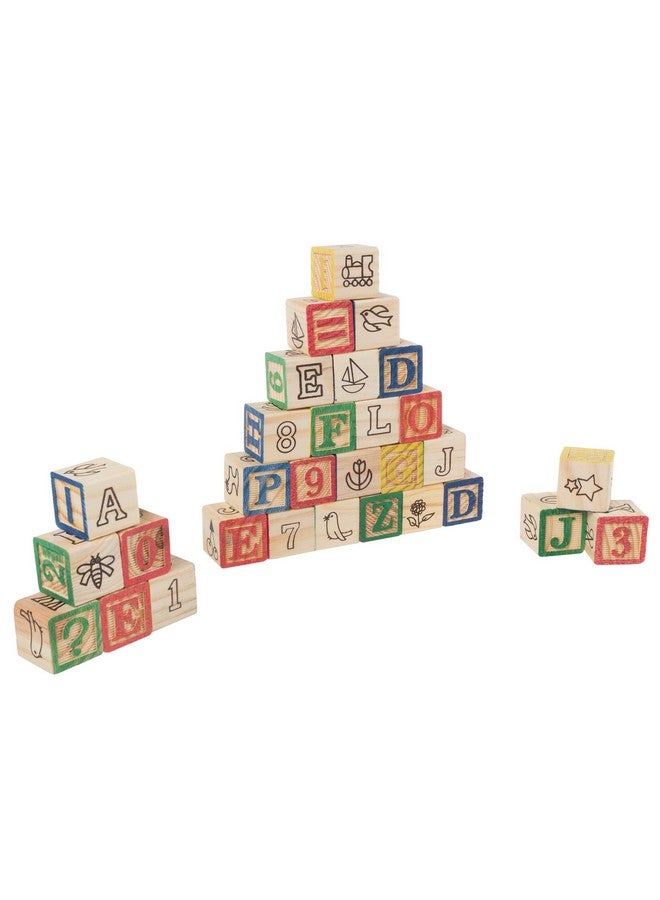 Hey! Play! ABC and 123 Wooden Blocks- Alphabet Letters and Numbers Learning Block Set-Educational STEM Toy for Toddlers and Preschool Age Children - Image 3