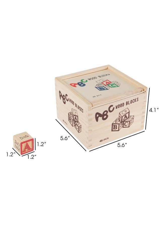 Hey! Play! ABC and 123 Wooden Blocks- Alphabet Letters and Numbers Learning Block Set-Educational STEM Toy for Toddlers and Preschool Age Children - Image 2