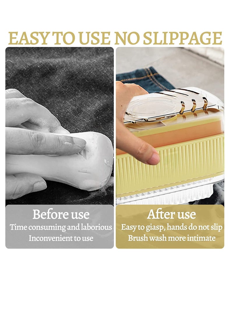 Excefore Clothes Cleaning Brush Soap Dispenser, Foaming Soap Box with Roller, Bubble Soap Case with Brush, Multifunctional Scrubbing Brush Soap Saver Reusable Washing Shoe Brush for Laundry Shoes Carpet  - Image 4