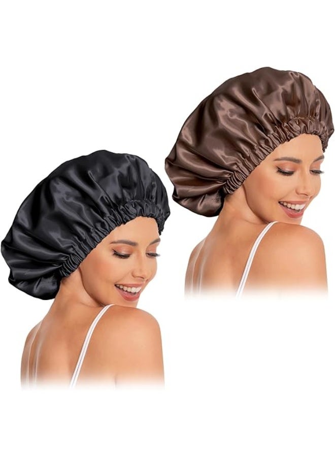 Edoneery الساتين الشعر كاب النساء الحرير النوم كاب للشعر الطبيعي - Image 1