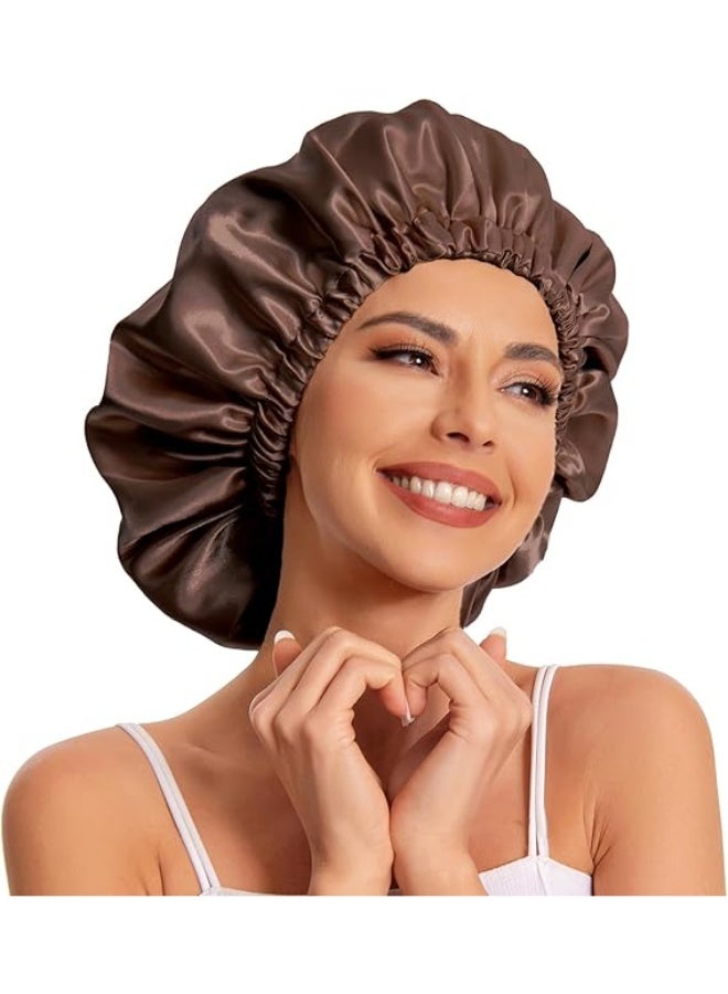 Edoneery الساتين الشعر كاب النساء الحرير النوم كاب للشعر الطبيعي - Image 2