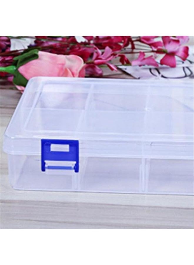 Generic Transparent Plastic Storage Box Portable Clear Medicine Organizer Holder with Adjustable Dividers for Jewelry Beads Earring Container Tool Fishing Hooks(8 Grids)  - Image 4