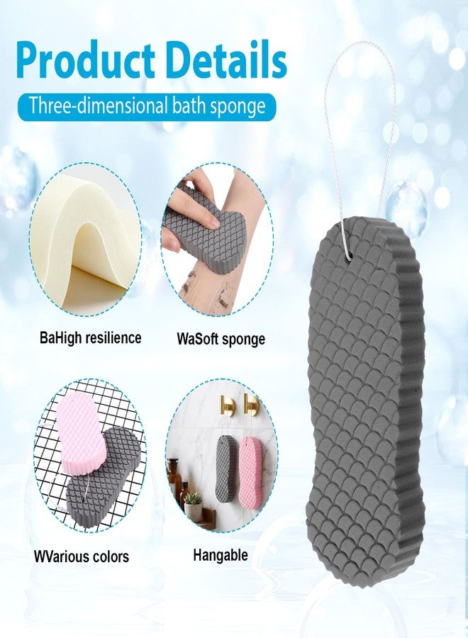 ElevateTech Exfoliating Bath Sponge, 2 Pcs Soft Exfoliating Bath Sponges for All Skin Types Gentle Skin Friendly and Reusable Body Scrubber Dead Skins Remover for Adults Men Women - Image 3
