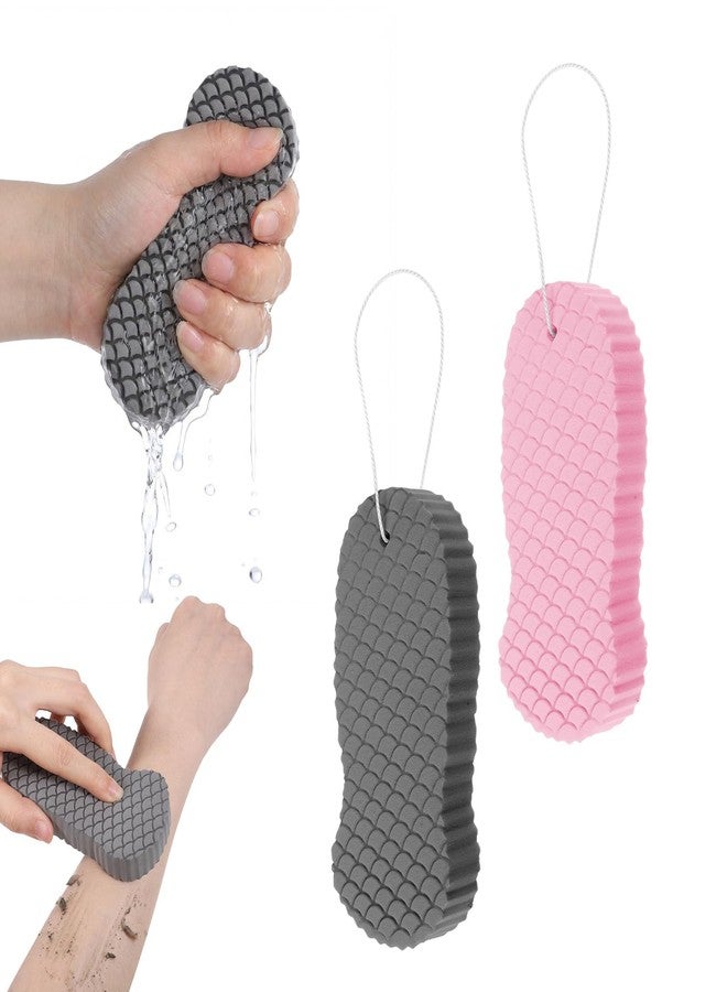 ElevateTech Exfoliating Bath Sponge, 2 Pcs Soft Exfoliating Bath Sponges for All Skin Types Gentle Skin Friendly and Reusable Body Scrubber Dead Skins Remover for Adults Men Women - Image 1