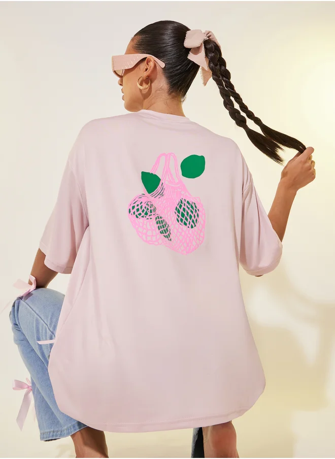 Styli Graphic Print Round Neck T-Shirt