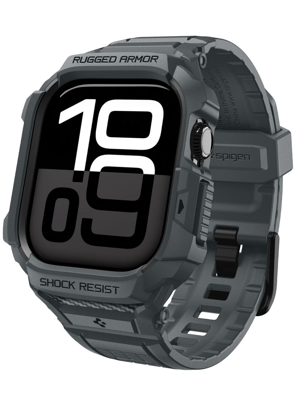Spigen Rugged Armor Pro 2 for Apple Watch Series 11 / 10 (46mm) Case with Band Strap - Dark Gray
