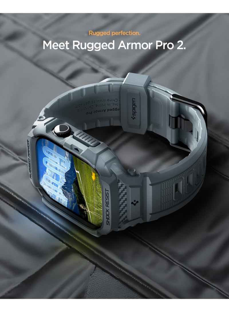 Spigen Rugged Armor Pro 2 for Apple Watch Series 11 / 10 (46mm) Case with Band Strap - Dark Gray - Image 3