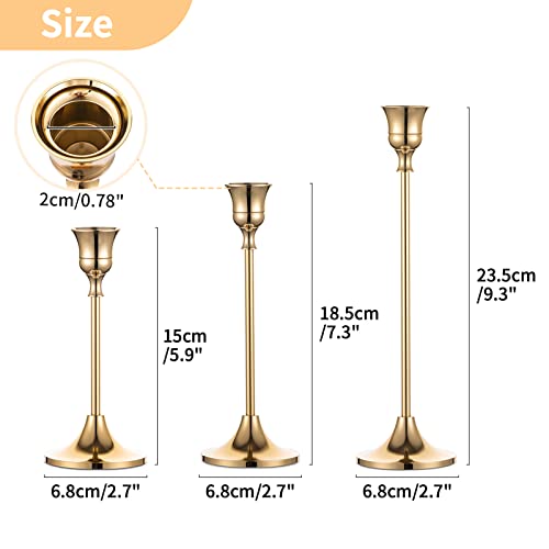 Nuptio Candlestick Candle Holders 30 Pcs Candle Stick Holder Gold Taper Candle Holder Candle Stand for Wedding Party Thanksgiving Halloween Birthday Mantel Baby Shower Table Centerpieces Decor - Image 4