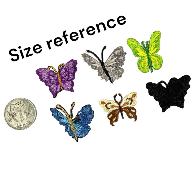 Ushaworks Embroidered Multicolor Butterfly Applique Patches Sew onIron on Patches for ClothesSuits BlouseDupattaSareeJeansBagsShoes etc Pack of 15 Pcs Mix - Image 5