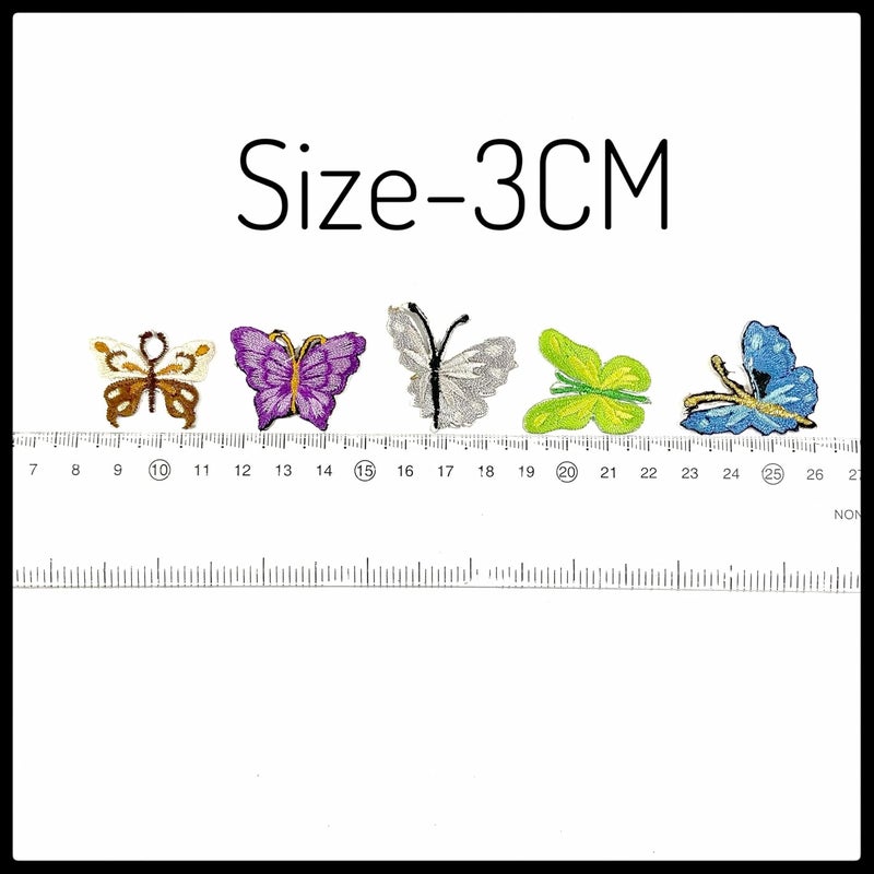 Ushaworks Embroidered Multicolor Butterfly Applique Patches Sew onIron on Patches for ClothesSuits BlouseDupattaSareeJeansBagsShoes etc Pack of 15 Pcs Mix - Image 3