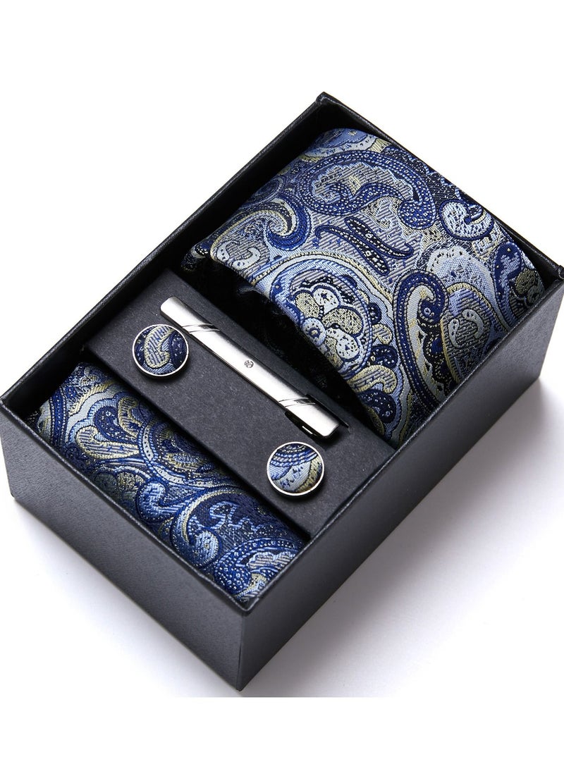 Fashionable Multicolor Patterned Necktie Suit Gift Box Set