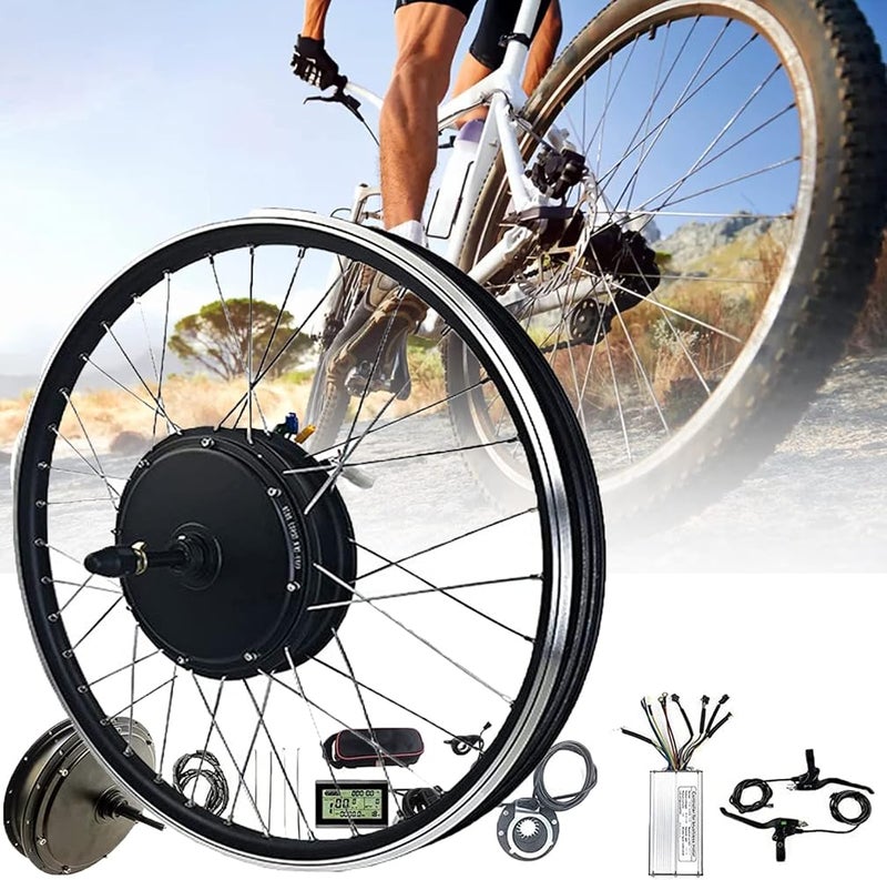 WZFANJIJ Electric Bike Conversion Kit Rear Wheel Electric Bicycle Motor Conversion Kit E-bike Cycling Hub,28"-48v#1500w - Image 1