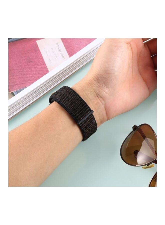 NIBEMINENT Nylon Watchband With Hook And Loop Fastener For Fitbit Versa/Versa 2 Black - Image 5