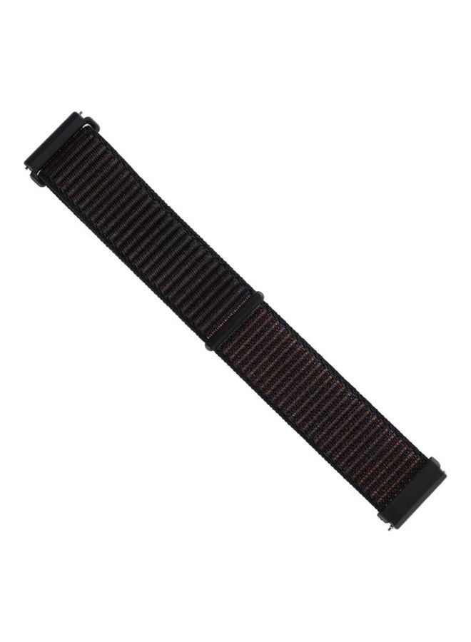 NIBEMINENT Nylon Watchband With Hook And Loop Fastener For Fitbit Versa/Versa 2 Black - Image 3