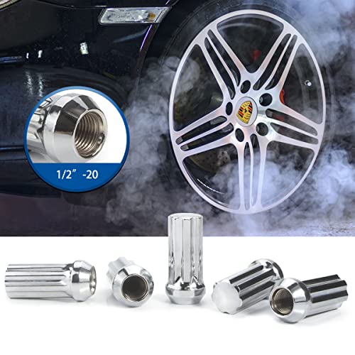 GAsupply 1/2-20 Lug Nuts, 1/2 X 20 Closed End Acorn Tuner Long Spline Lug Nuts 2 Inch (50mm) Tall Conical Seat 60 Degree Chrome Lug Nuts, 20 Pack+1 Spline Lug Key - Image 5