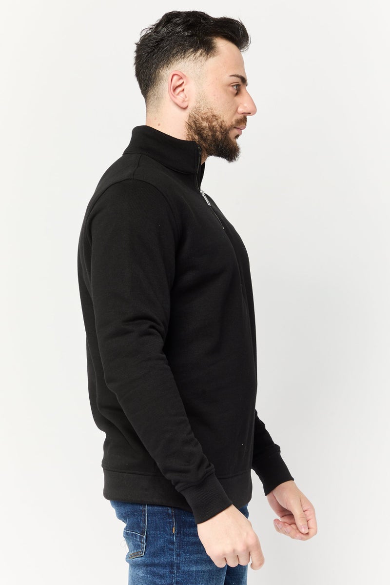 833 POLICE Men High Neck Brand Logo Long Sleeve Sweatshirt, Black - Image 3