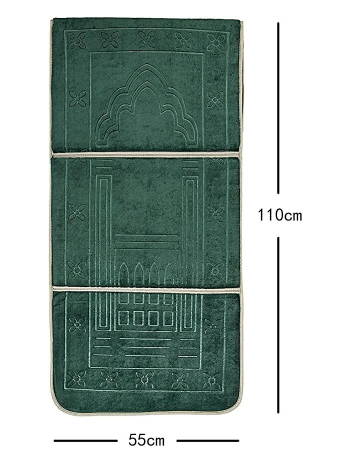 Haidue 2 In 1 Foldable Prayer Mat With Backrest Green 110x55cm  - Image 4