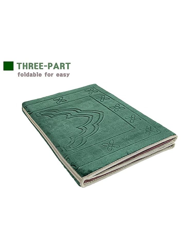 Haidue 2 In 1 Foldable Prayer Mat With Backrest Green 110x55cm  - Image 5