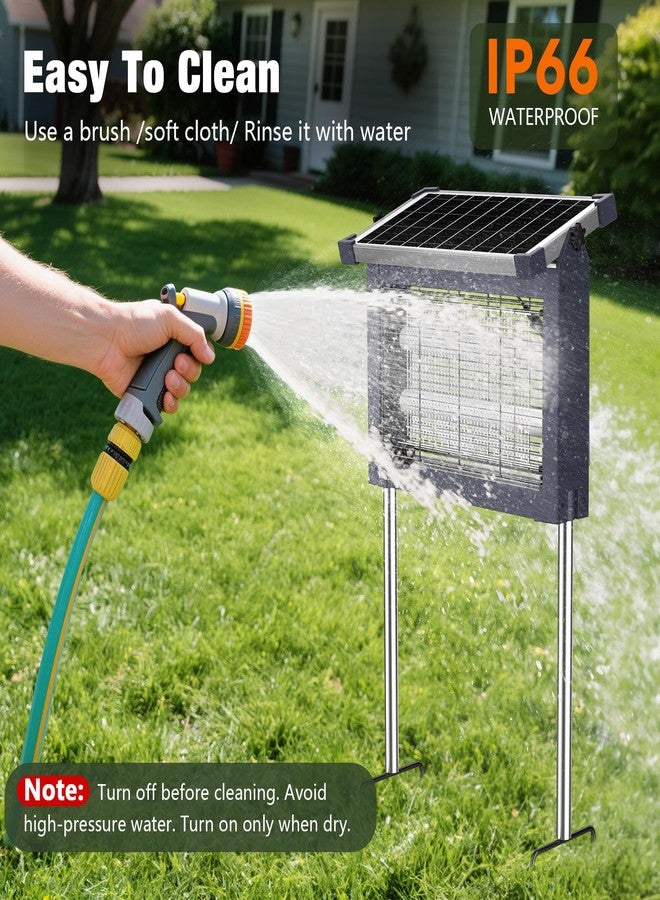 zechuan Solar Bug Zapper Outdoor Waterproof, 4500V Rechargeable Mosquito Zapper with Solar Panel Sensor, Auto ON/Off, 10ft Extension Cord & Solar Powered Bug Zapper, Cordless Insect Zap for Patio Yard Garden - Image 5