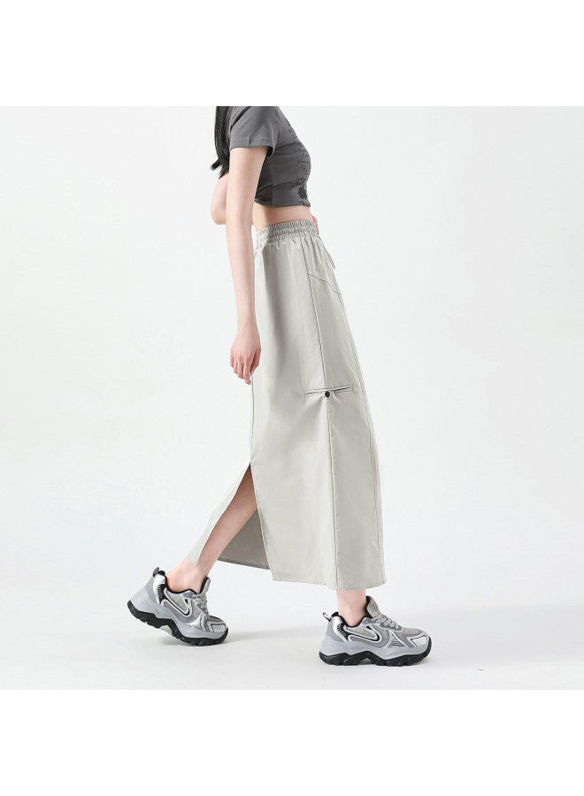 Jeanswest تنورة عمل كاجوال أمريكية ريترو بتصميم مميز وتنورة ميدي عالية الخصر على شكل حرف A - Image 4