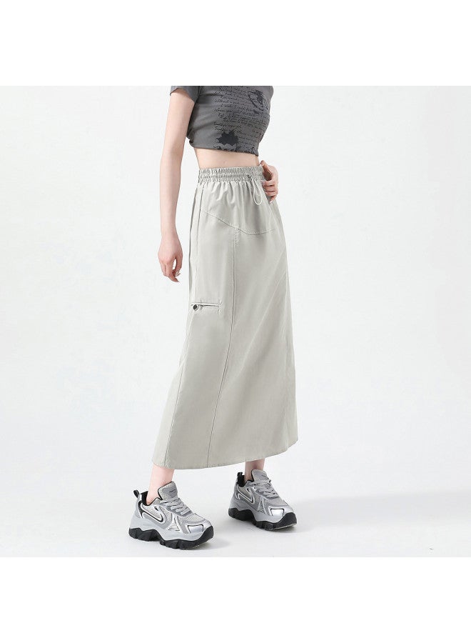 Jeanswest تنورة عمل كاجوال أمريكية ريترو بتصميم مميز وتنورة ميدي عالية الخصر على شكل حرف A - Image 3