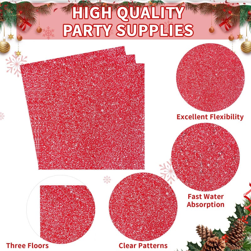 Grencian 96pcs Iridescence Red Birthday Party Supplies 350 GSM Red White Valentine's Day Plates and Napkins Rainbow Tableware Sets for Girls Women Bridal Shower Valentines Day Party Decorations Serves 24 - Image 4