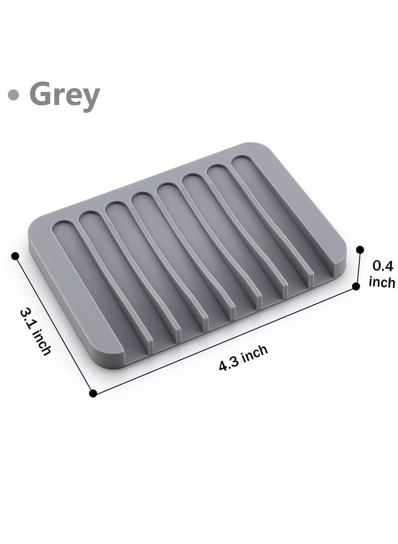Self Draining Soap Dishes, 3 Pcs Silicone Soap Saver, Waterfall Drainer Soap Holder for Bathroom, Extend Soap Life, Keep Soap Bars Dry Clean  Easy Cleaning  - Image 2