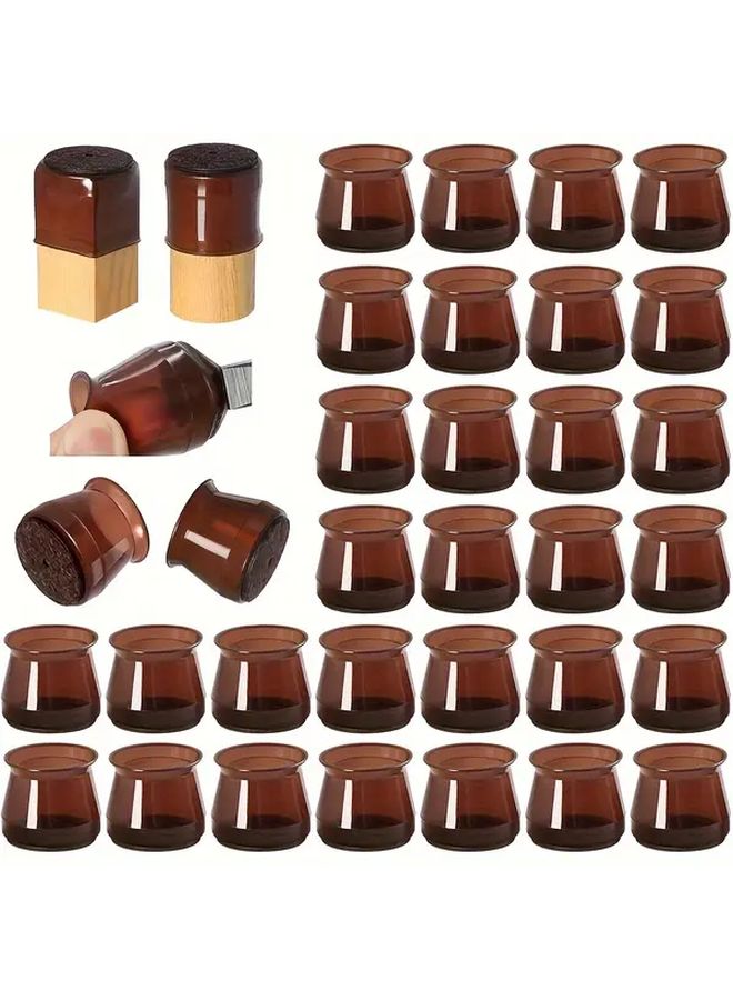 Dark Brown Non Slip Chair Leg Protectors 8 Pack Heavy Duty Floor Protectors - Image 1