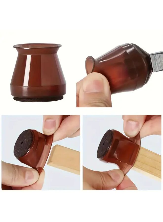 Dark Brown Non Slip Chair Leg Protectors 8 Pack Heavy Duty Floor Protectors - Image 4