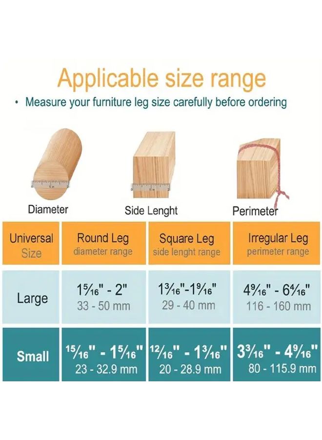 Dark Brown Non Slip Chair Leg Protectors 8 Pack Heavy Duty Floor Protectors - Image 3