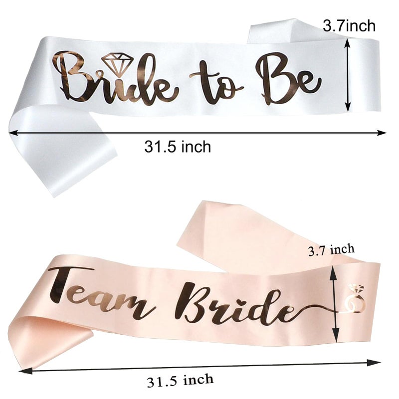 BLUPLE 6 Team Bride Sashes,1 Bride to Be Sash,Team Bride, Bachelorette Party Sash, Wedding Party Gift for Bridesmaids (7) - Image 2
