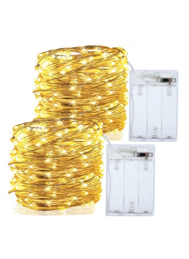 Dreamzon AA Battery Powered LED Fairy String Lights 10M Warm White Garland for Indoor and Outdoor Decor - Pack of 2  - Image 1