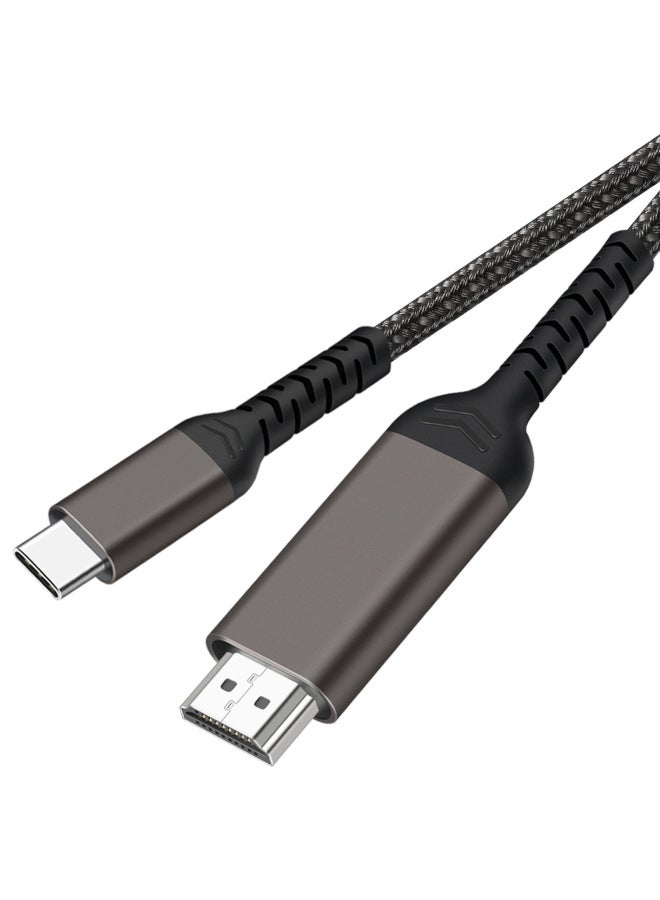 Type-c To Hdmi Conversion Line 4k60hz Mobile Phone Laptop Monitor HD Video Line-Color:Typec To Hd4k60hz-1.8m-gun Color - Image 1