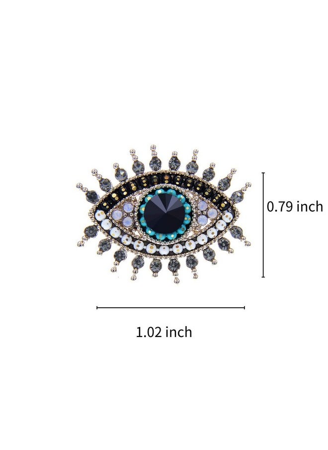 COLORFUL BLING Lucky Evil Eye Brooch Pin Freshwater Pearl And Crystal Vintage Lapel Pin For Wedding Party Prom Multipurpose Brooch Ladies Accessories For Shawl Scarf Buckle Sweater Cardigana  - Image 4