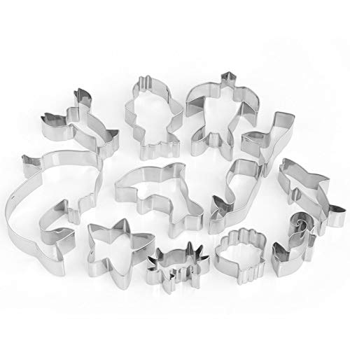 GWHOLE 12-Pieces Sea Creature Cookie Cutter Set Ocean Sea Life Mermaid Cookie and Fondant Cutter for Kids - Image 3