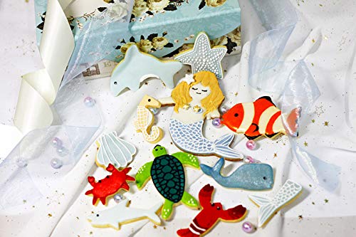 GWHOLE 12-Pieces Sea Creature Cookie Cutter Set Ocean Sea Life Mermaid Cookie and Fondant Cutter for Kids - Image 4