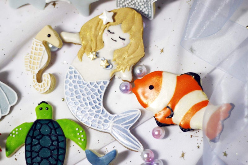 GWHOLE 12-Pieces Sea Creature Cookie Cutter Set Ocean Sea Life Mermaid Cookie and Fondant Cutter for Kids - Image 5