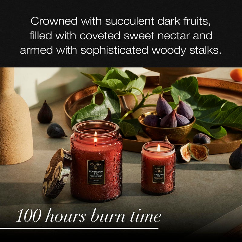 Voluspa Forbidden Fig Candle, 18 oz, Coconut Wax Blend, Scented Candles for Home, 100 Hour Burn Time, Candle Jars - Image 5