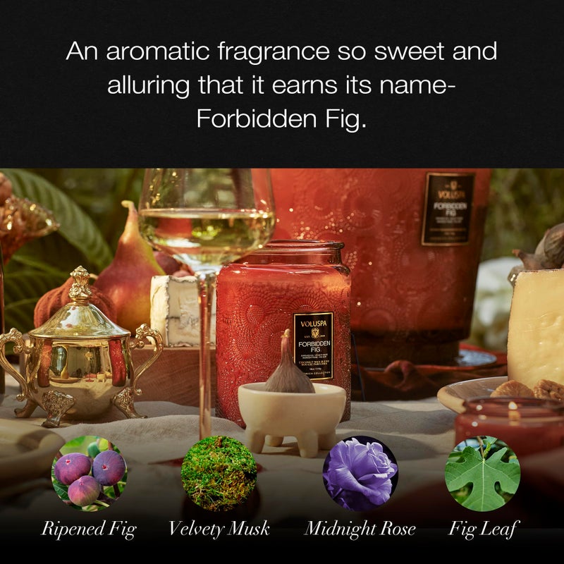 Voluspa Forbidden Fig Candle, 18 oz, Coconut Wax Blend, Scented Candles for Home, 100 Hour Burn Time, Candle Jars - Image 3