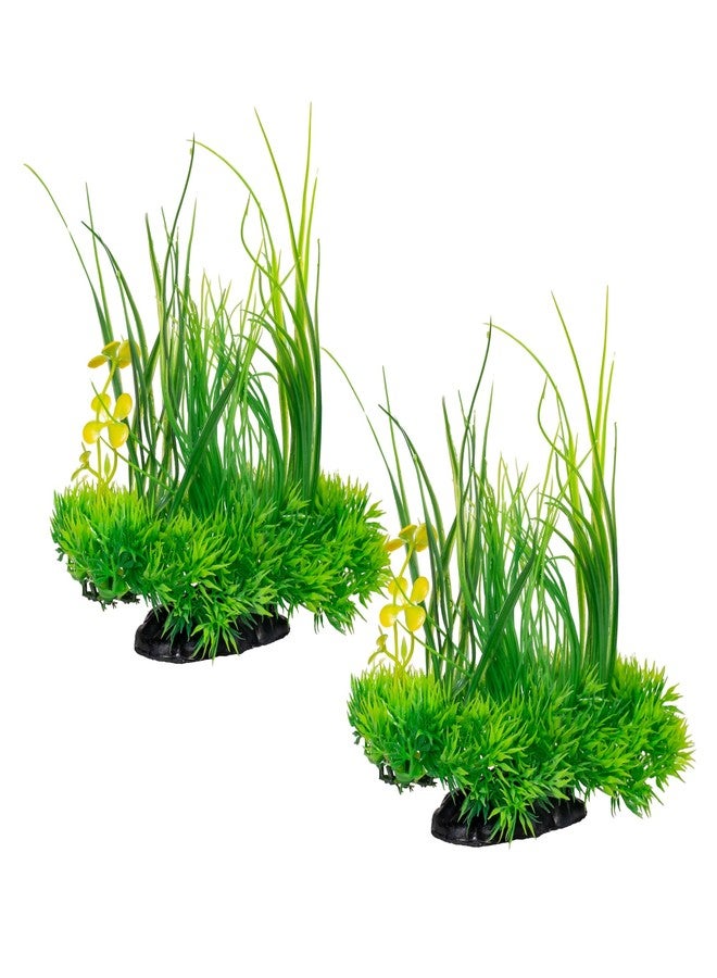 CNZ 8.3-inch Aquarium Decoration Ornament Artificial Plastic Plant Green, 2-Pack - Image 1