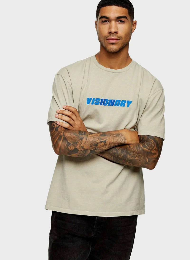 TOPMAN Visionary Crew Neck T-Shirt