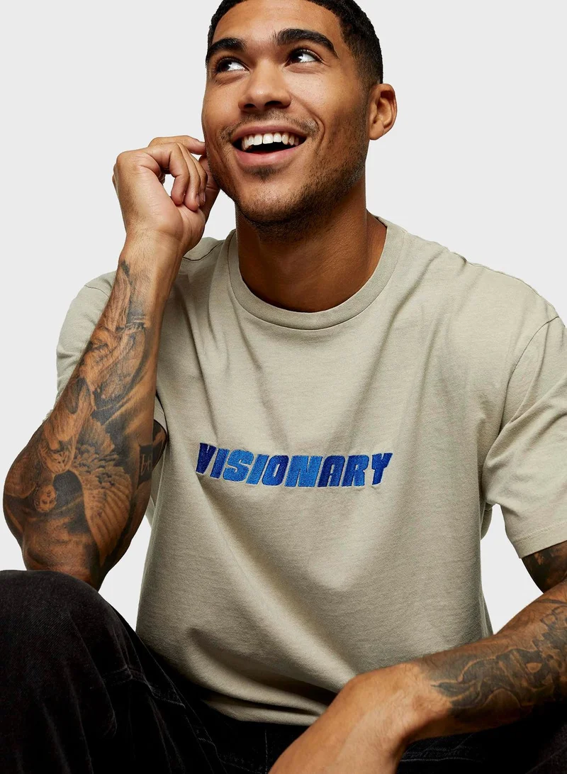 TOPMAN Visionary Crew Neck T-Shirt