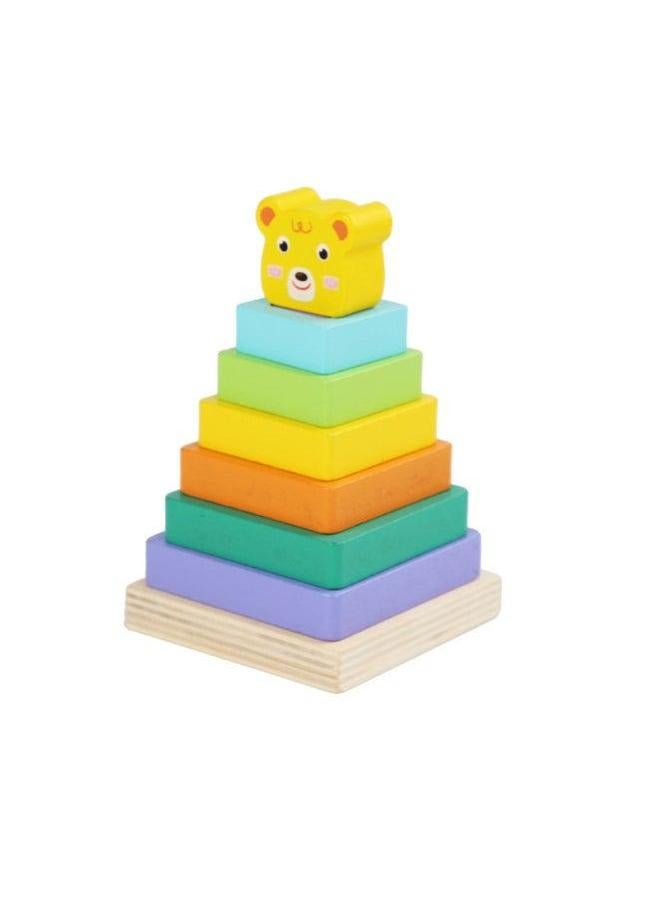 Children's Wooden Puzzle Rainbow Tower Ring Tumbler Balance Stacking Music Baby Park Educational Toys Wholesale-Specifications:mmm-Balance Jacket Column  - Image 5
