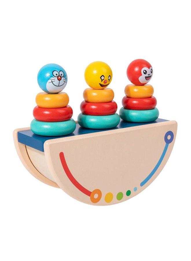 Children's Wooden Puzzle Rainbow Tower Ring Tumbler Balance Stacking Music Baby Park Educational Toys Wholesale-Specifications:mmm-Balance Jacket Column  - Image 1