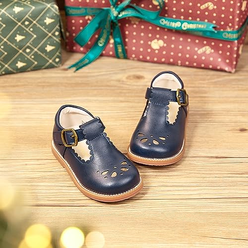 PHIRAMIN Toddler Girl Mary Jane Navy Blue Dress Shoes Size 8 Girl School Uniform Shoes for Wedding Party - Image 3