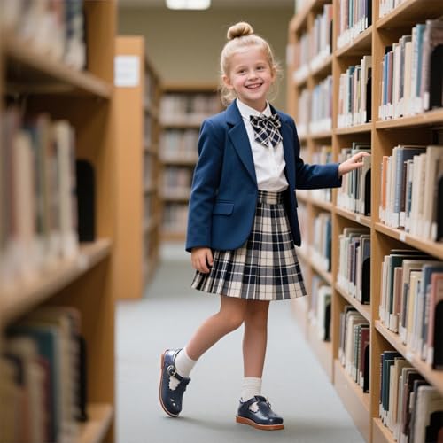 PHIRAMIN Toddler Girl Mary Jane Navy Blue Dress Shoes Size 8 Girl School Uniform Shoes for Wedding Party - Image 2