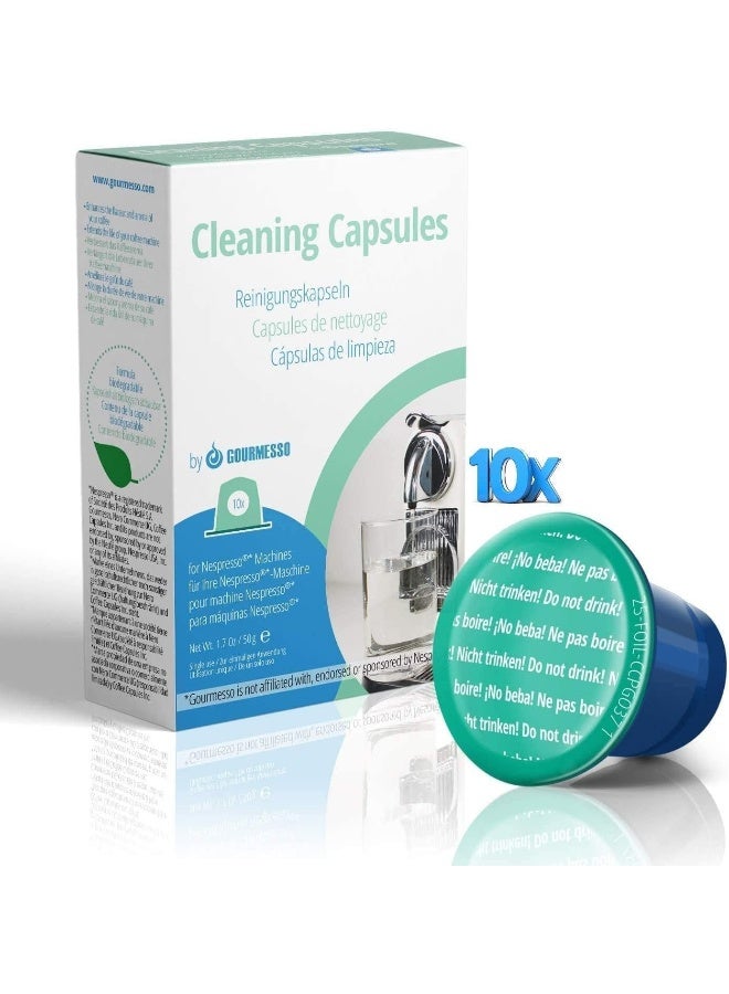 Nespresso Cleaning Pods - 10 Cleaning Capsules for Nespresso Original Machines. Cleaning Kit for Better Tasting Coffee!