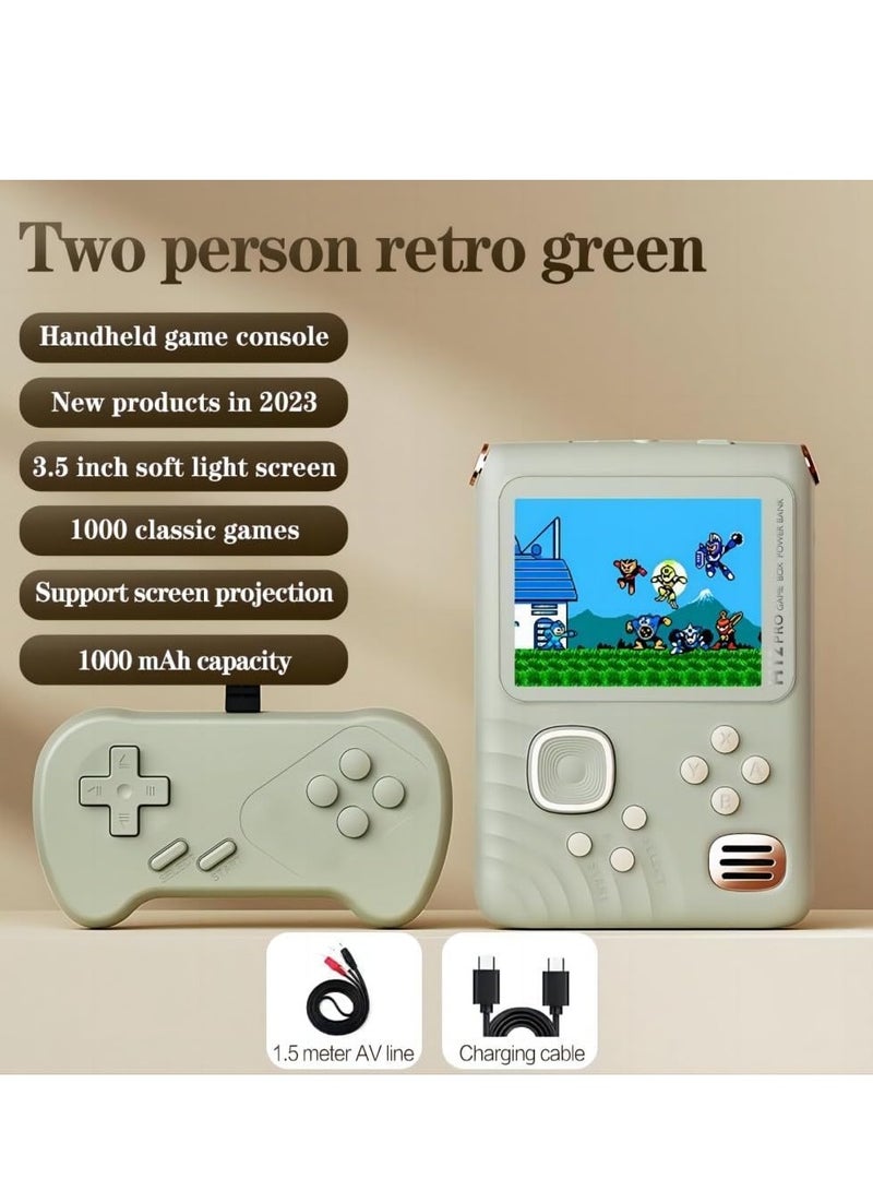Handheld Game Console, 3.5 Inch Screen, Mini Games Console with 1000 Classical Games Portable Video Game Consoles, Handheld Gaming Console Support for Connecting TV & Two Players, Ideal Birthday Gift - Image 2